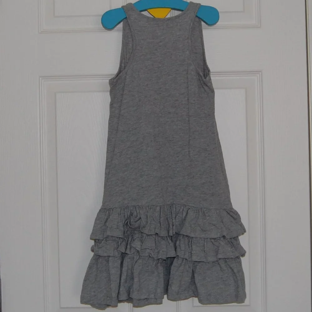 COPY - GAP Girls Size S (6-7) Cotton Gray Sleeveless Ruffle Dress